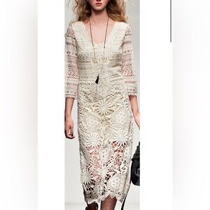 New Twin Set  Simona Barbieri Medium crochet dress Italy midi long